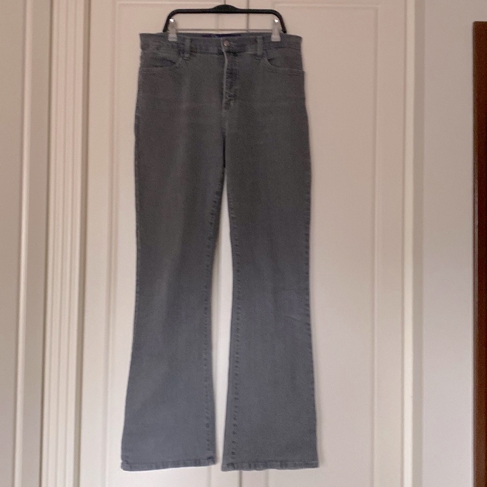 NYDJ GREY JEANS SIZE 10 .